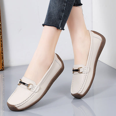 Sanne | Comfortabele platte dames mocassins met gesp
