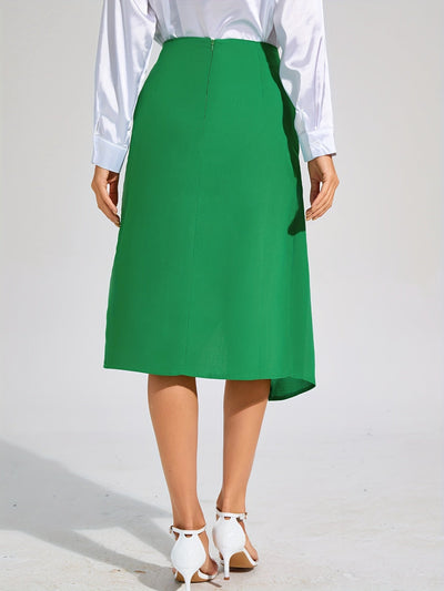 Sara | Effen kleur casual wikkelrok met hoge taille