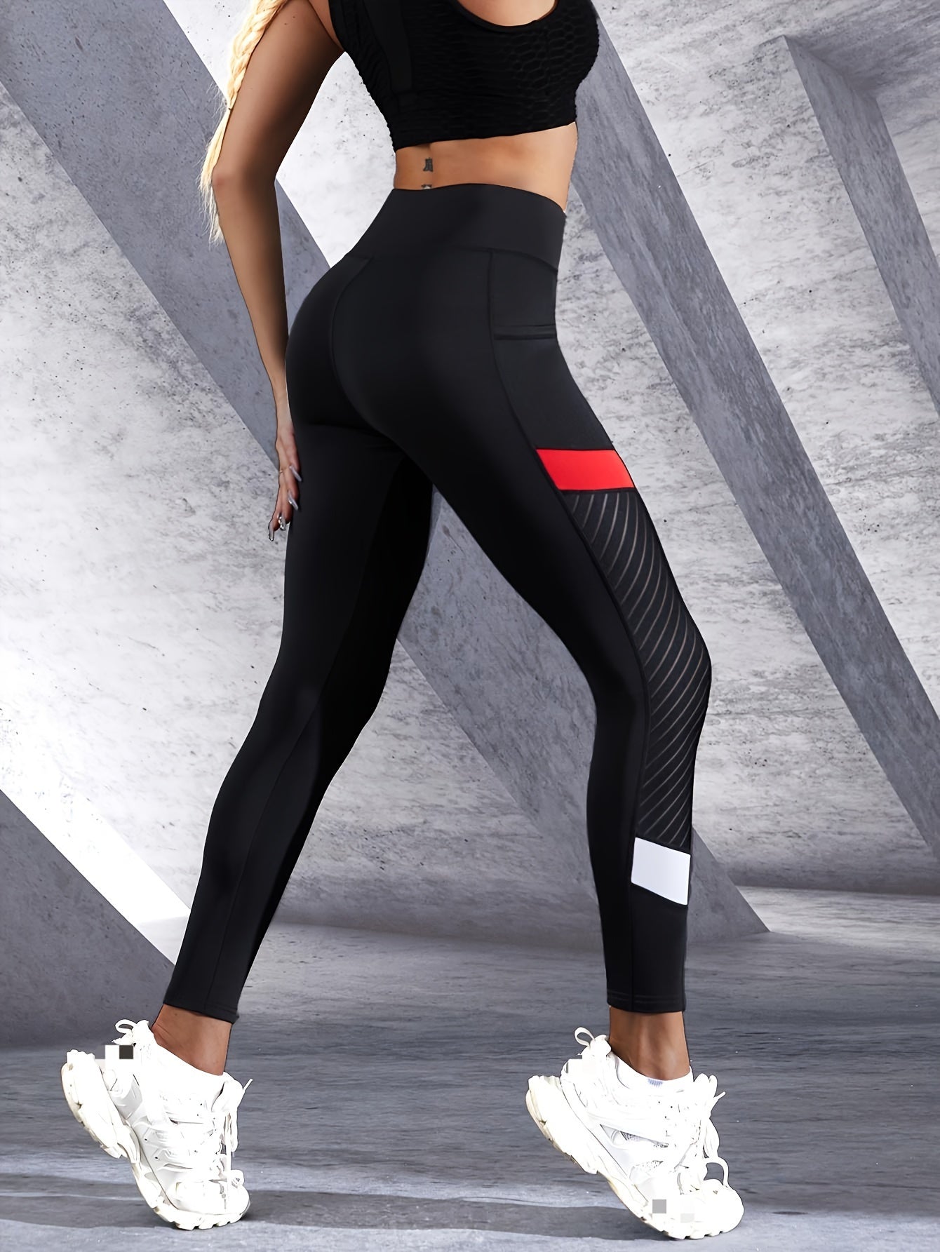 Sophie | Hoge taille contrastkleurige yogaleggings