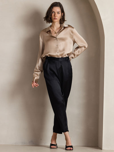 Clemence - Moderne Militaire Chic Dames Overhemd met Revers