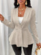Elise | Plain textured long-sleeved blazer