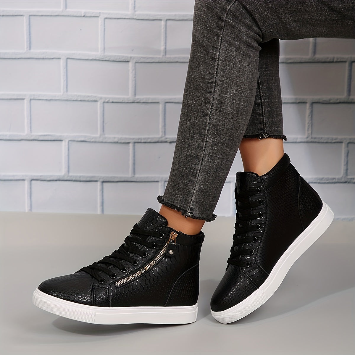 Sophie | Effen casual sneakers met rits