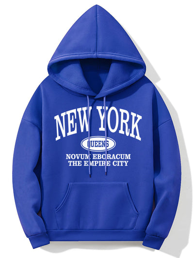 Nina | Hoodie met New Yorkse letterprint en kangoeroezak