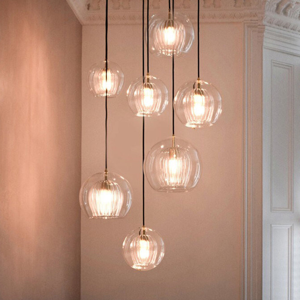 Hailenor - Glass Pendant Light Clear Amber LED