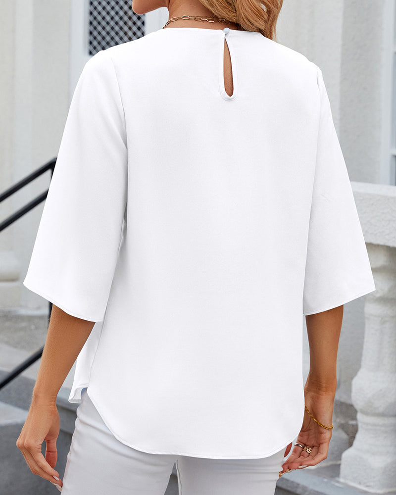 Polly - Elegante Top met Halve Mouwen