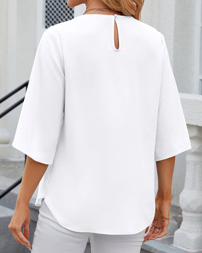 Polly - Elegante Top met Halve Mouwen