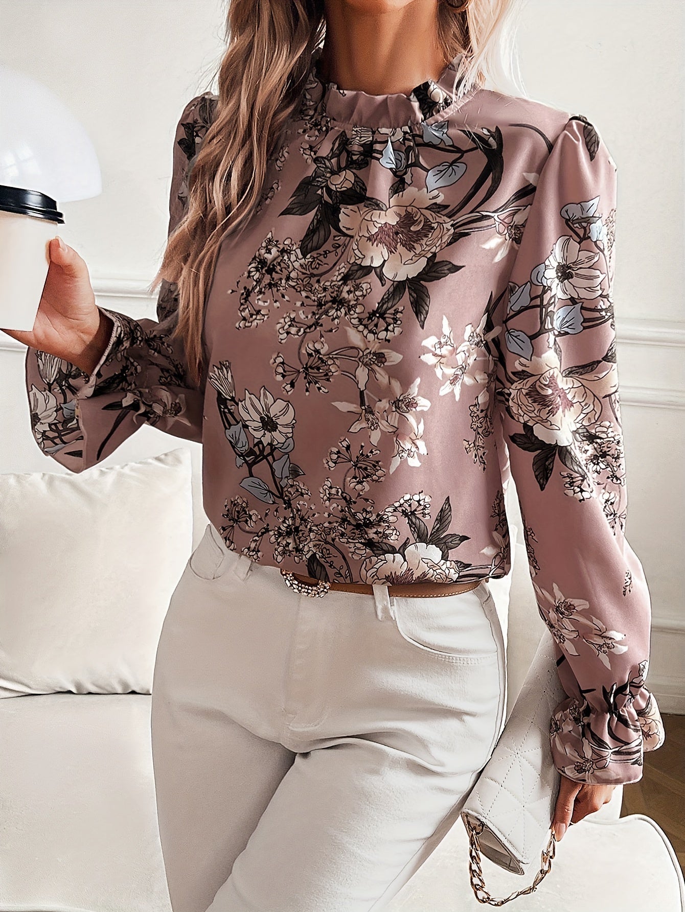 Sophie | Bloemenprint blouse met ruches