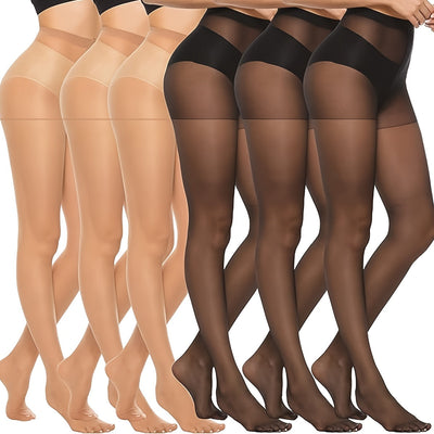 Evelien | Set of 6 semi-sheer high-waisted tights