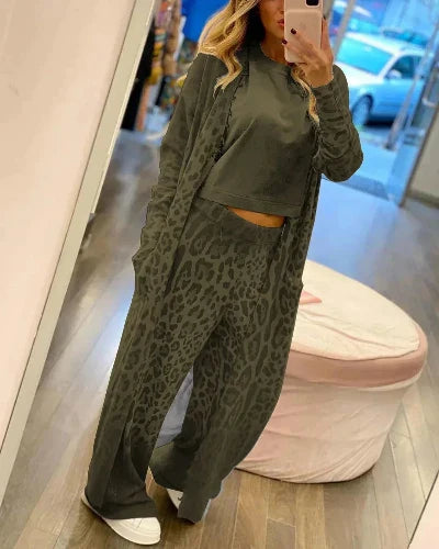 Zaria - Chique Luipaardprint Set Voor Vrouwen