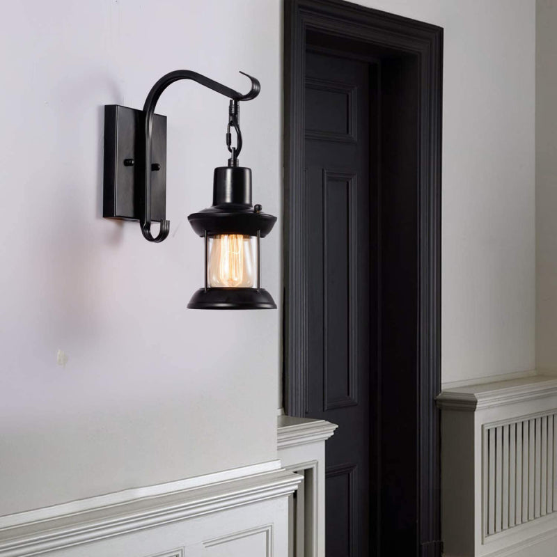 Dravion - Industrial Retro Wall Lamp Glass Shade E27