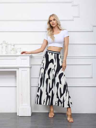 Lotte | Graphic print pleated skirt