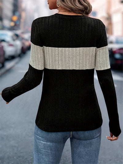 Fleur | Color-block long-sleeved T-shirt