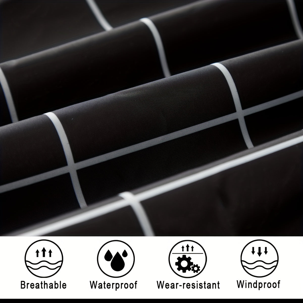 Lotte | Sporty women's rain poncho with hood and geometric pattern