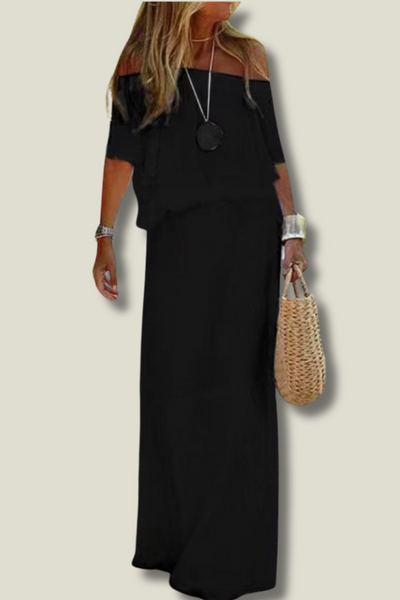 Maxine - Stijlvol Zomerjurk met Blote Schouders