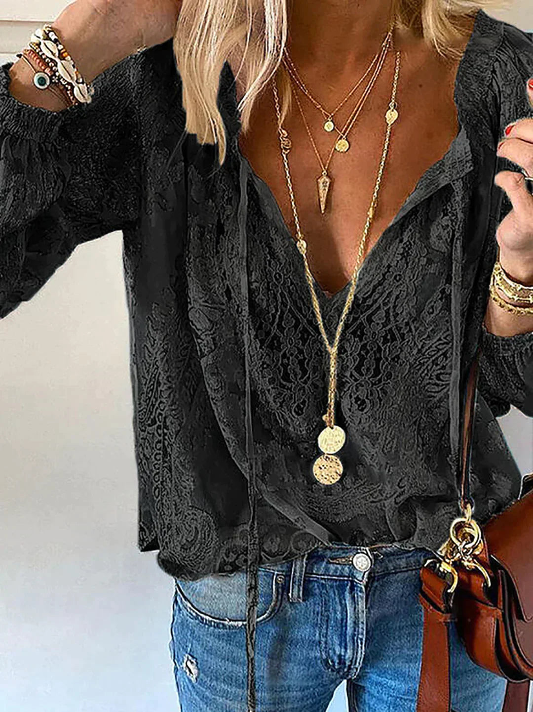 Kiki – Unieke Blouse met Kantdetails