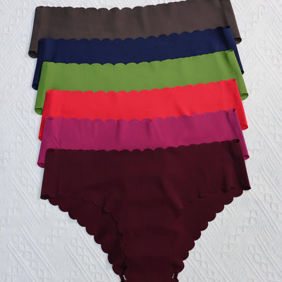Lotte | 6-piece plain briefs with a scalloped edge