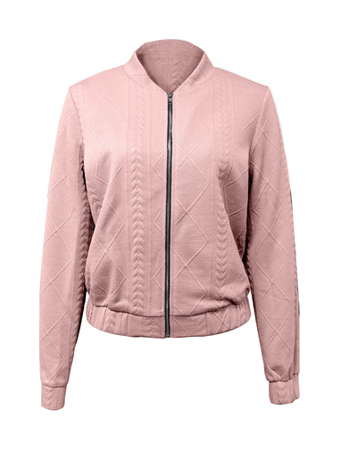 Emma | Casual bomber jacket with a solid texture and zip
