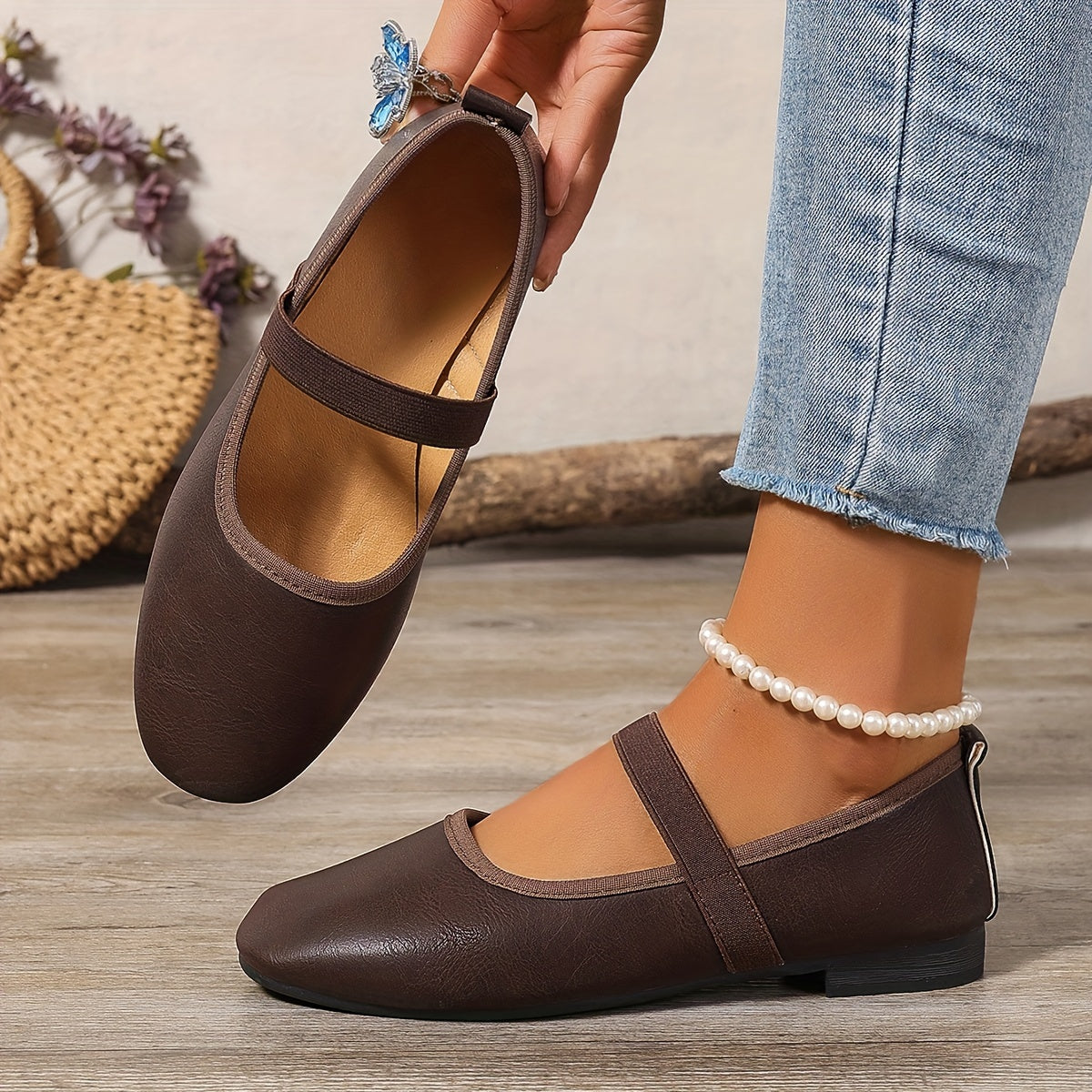 Elena | Elegant white Mary Jane ballerinas