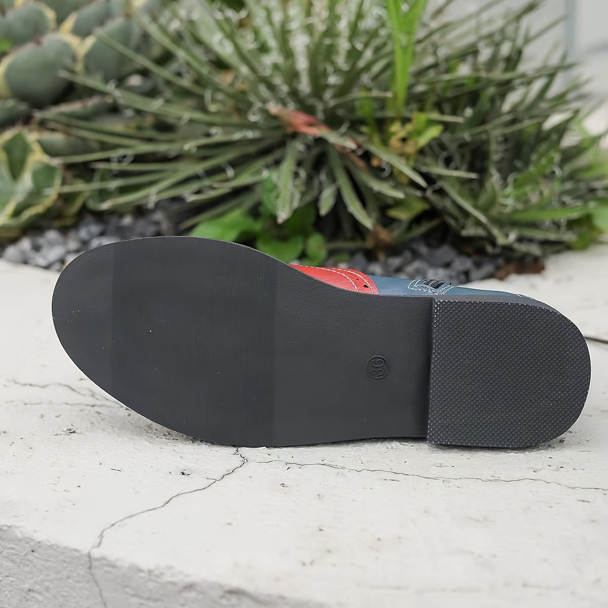 Lotte | Stijlvolle colorblock dameslaarzen met platform en zijrits