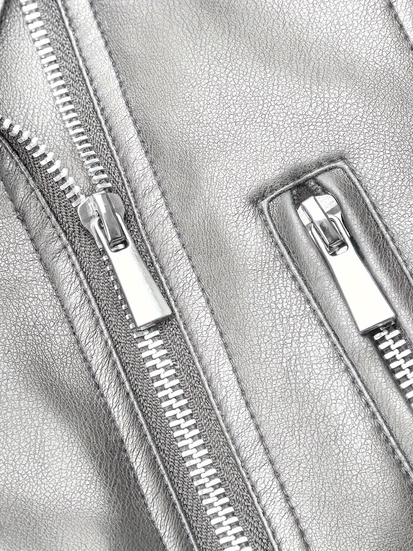 Lotte | Faux leather crop jacket with zipper and long sleeves