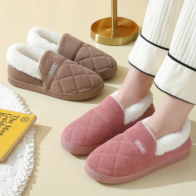 Mila | Warme dames pantoffels met dikke voering・Compact en comfortabel