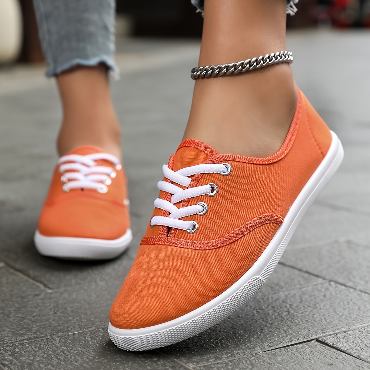 Sophie | Comfortabele lage canvas sneakers in wit