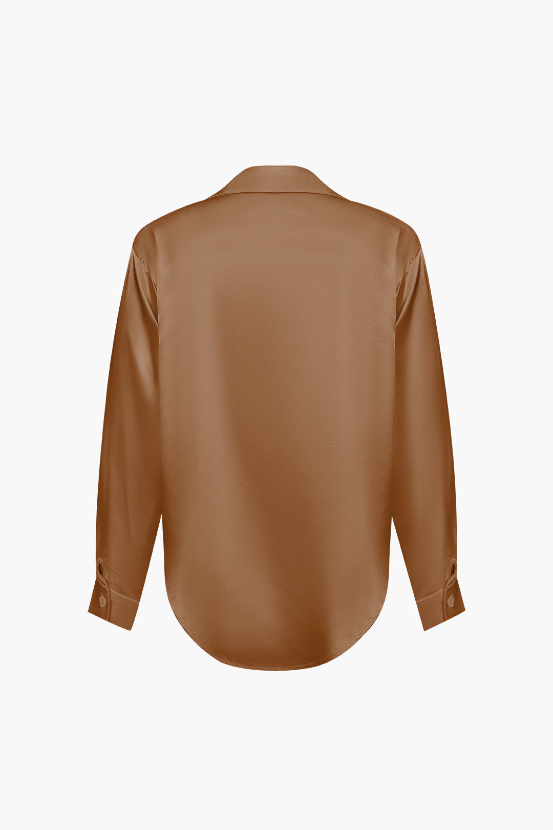 Lillian - Basic Plain Satin Women's Long Sleeve Shirt