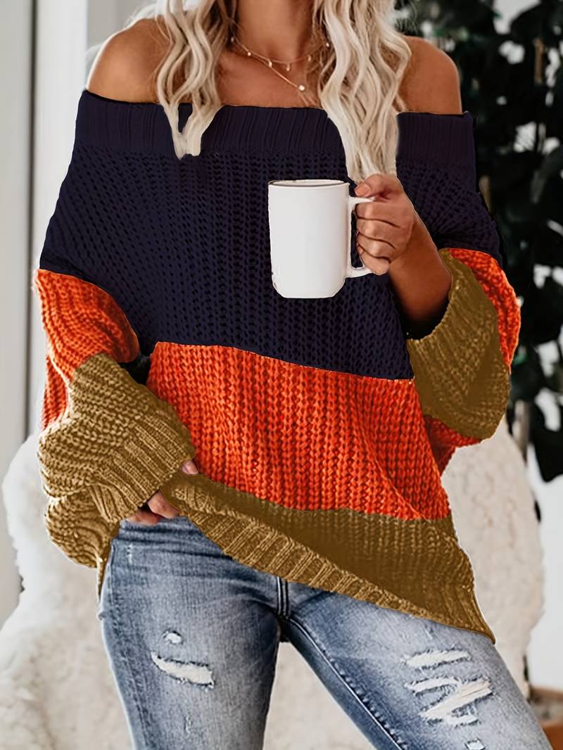 Fleurige off shoulder trui in meerdere kleuren