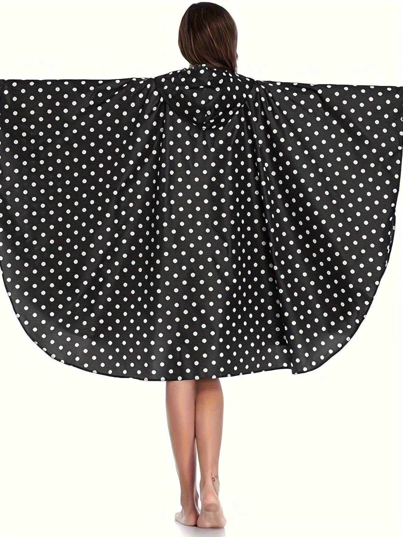 Femke | Lichtgewicht regenponcho-jack met stippenpatroon