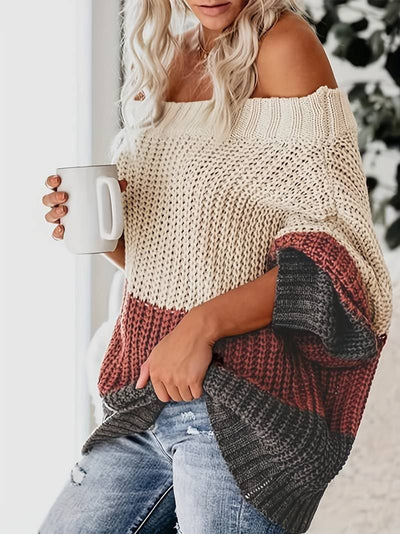 Fleurige off shoulder trui in meerdere kleuren