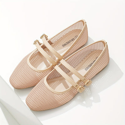 Sophie | Ademend mesh balletschoenen met gesp