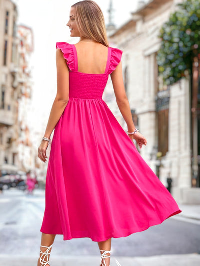 Astrid - Strapless jurk met ruches in effen kleur
