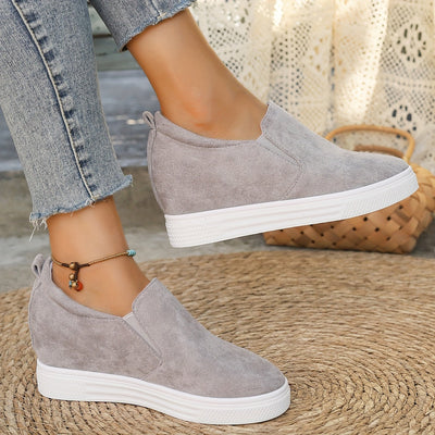Nina | Effenkleurige casual verhogende dames sneakers