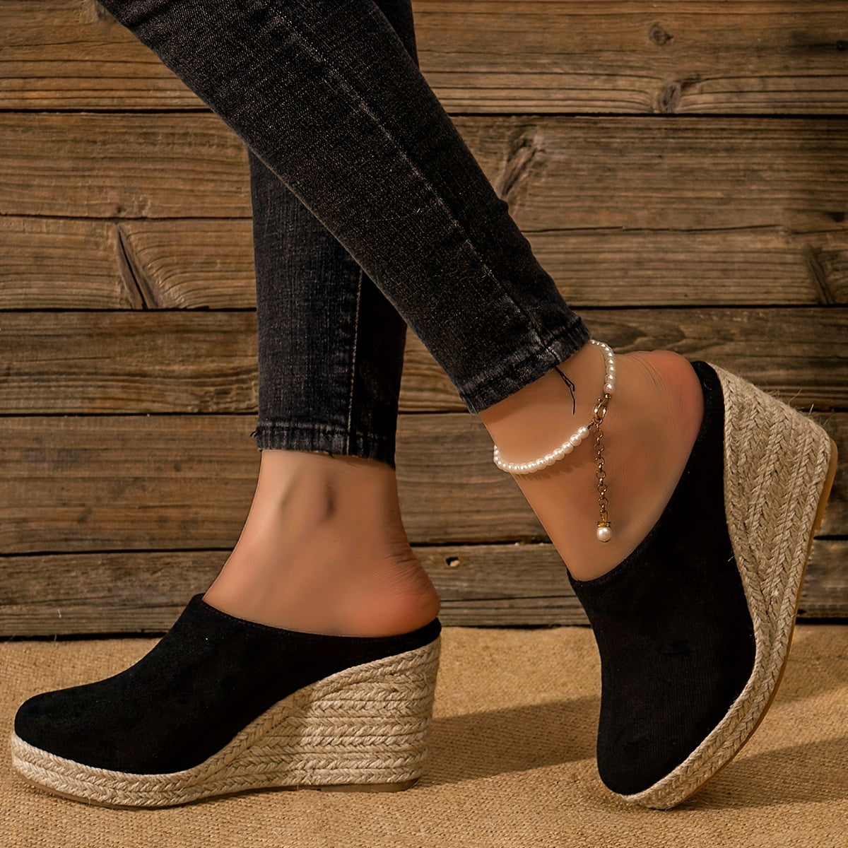 Luna | Comfortable backless espadrille heels