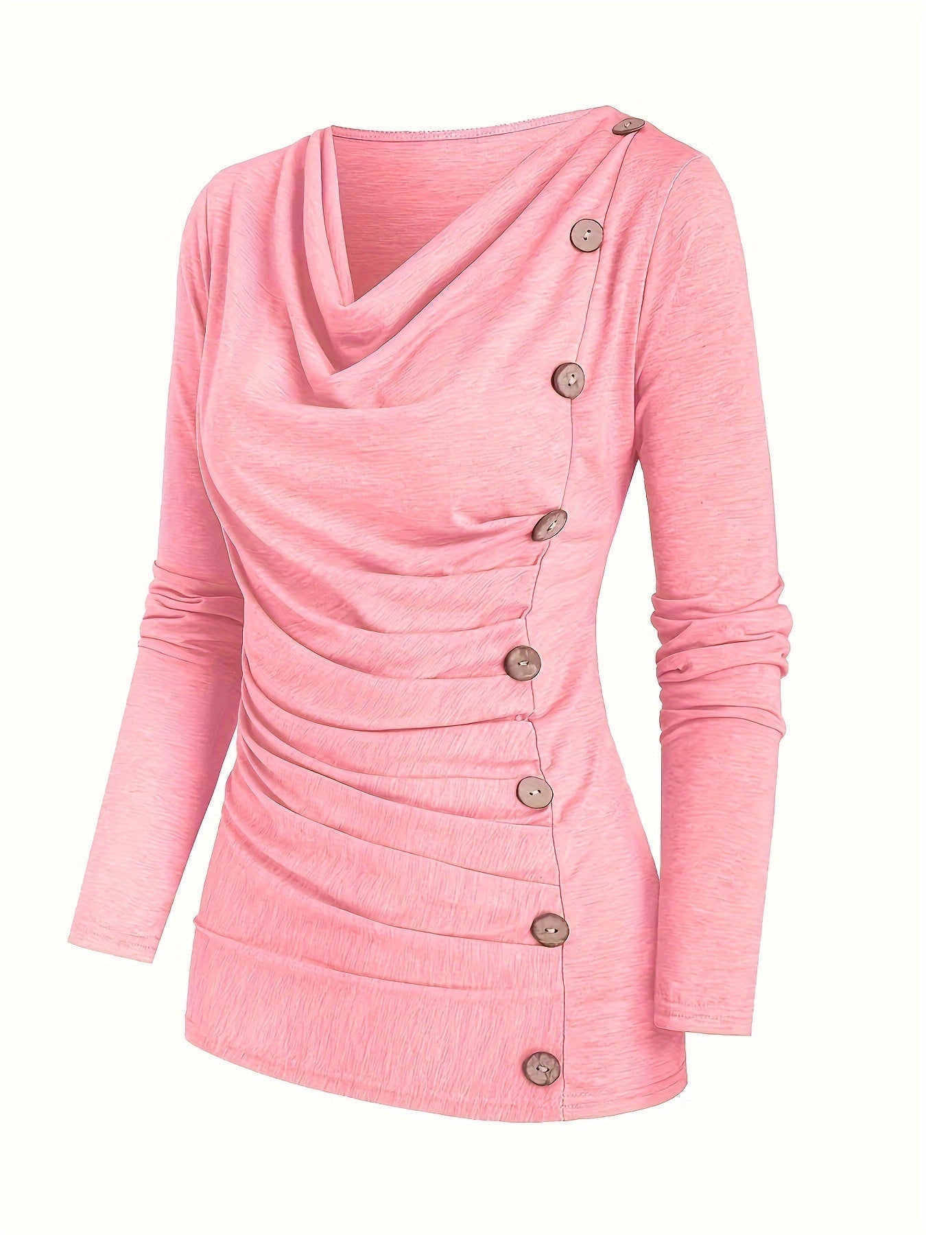 Lotte | Plain knitted top with turtleneck and ruffles