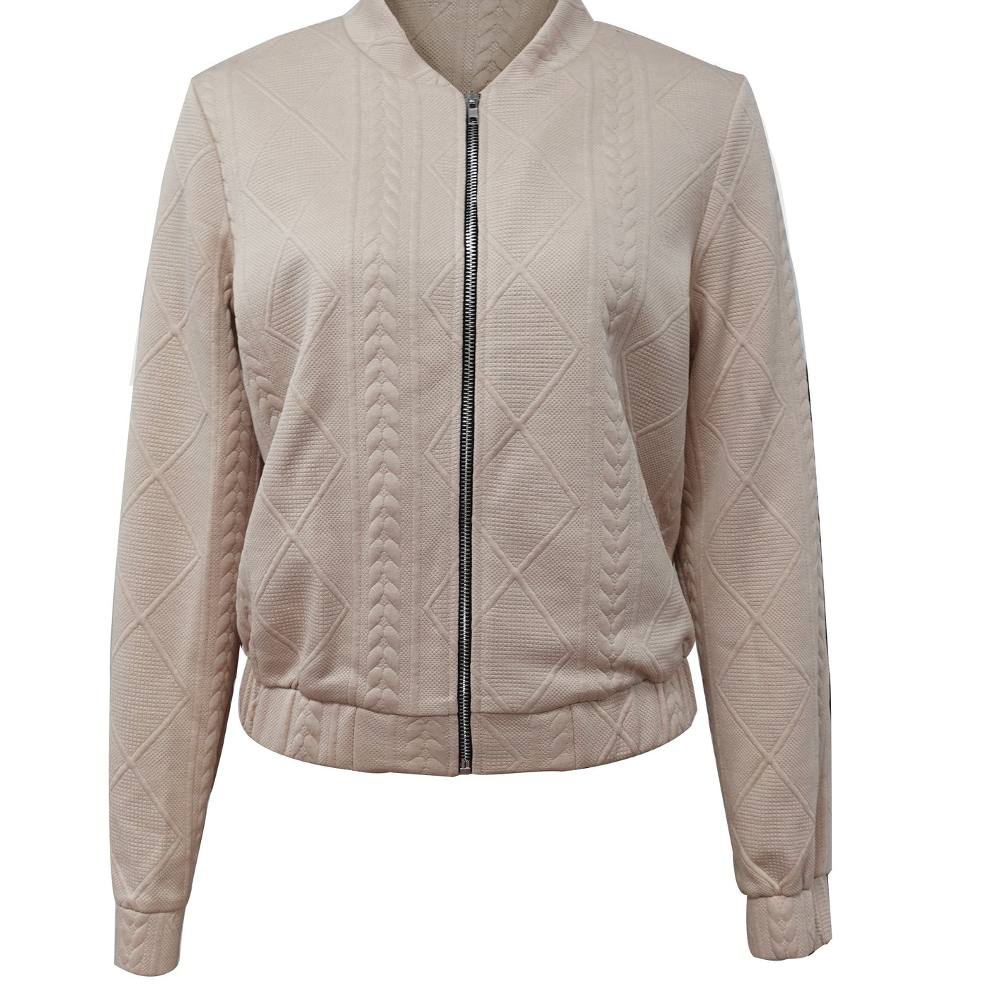 Emma | Casual bomber jacket with a solid texture and zip