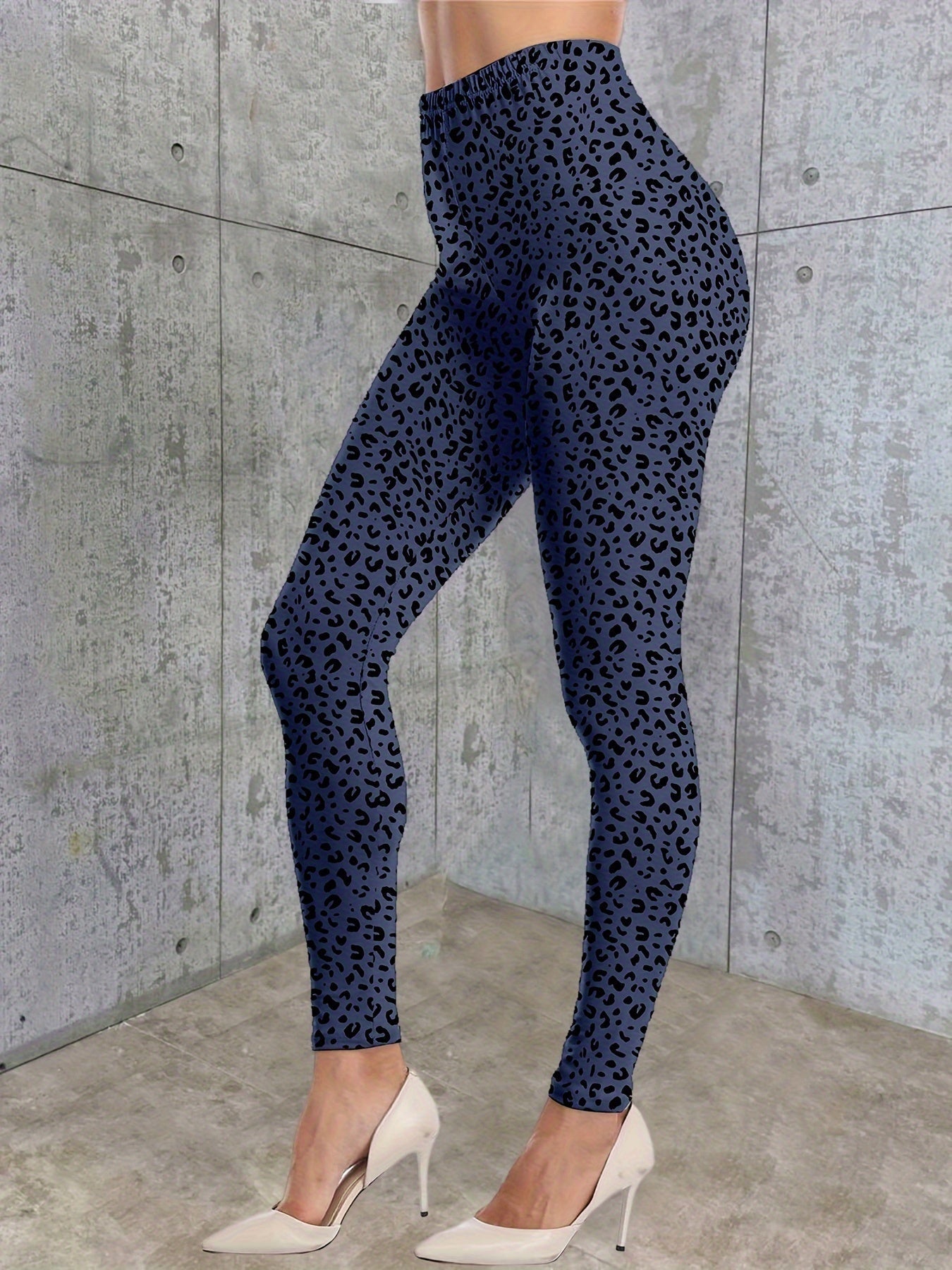 Nina | Luipaardprint skinny leggings met hoge taille