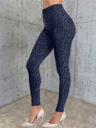 Nina | Luipaardprint skinny leggings met hoge taille