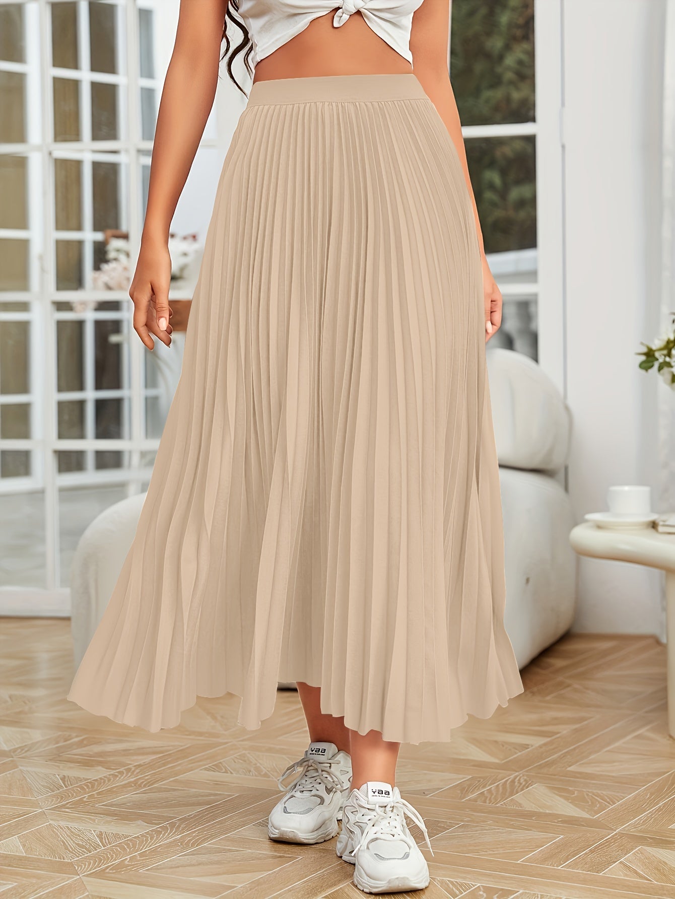 Lotte | Pleated plain loose skirt