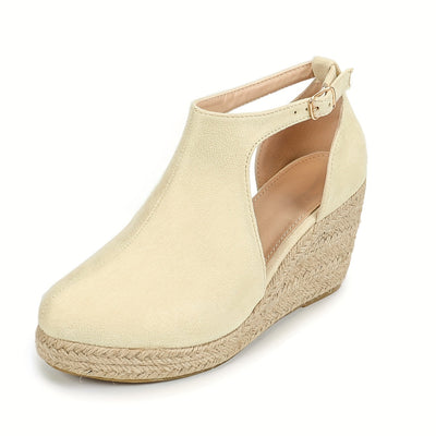 Elena | Elegant women's espadrille wedge heels with buckle closure