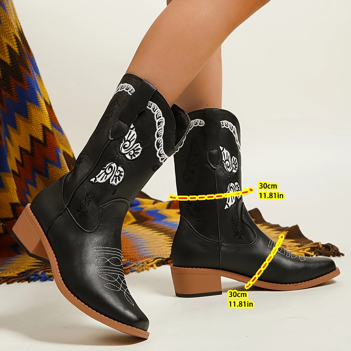 Vera | Cowboylaarzen met vlinderpatroon voor dames