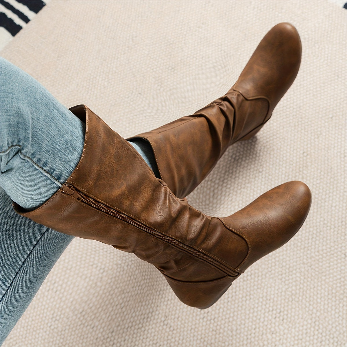 Nina | Retro women's riding boots with zipper