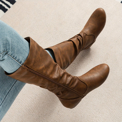 Nina | Retro women's riding boots with zipper