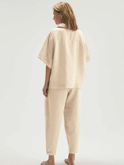 Velia - Top met korte mouwen en broek met hoge taille