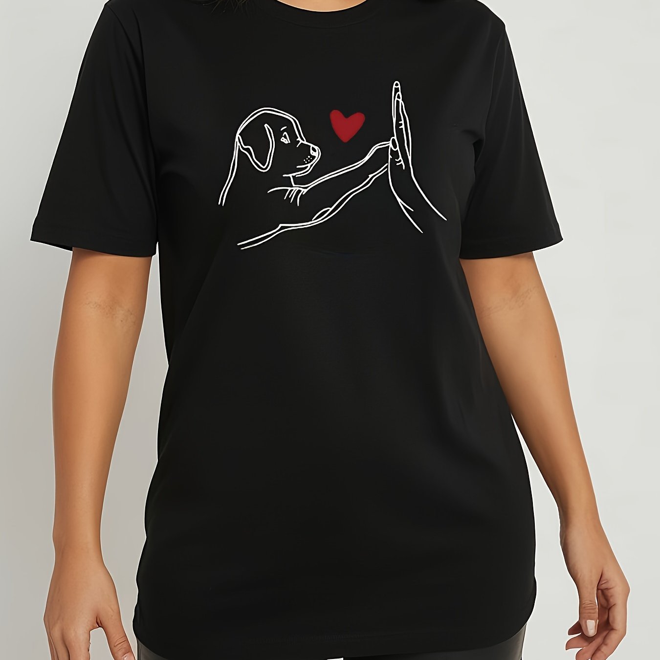 Lotte | Casual dames T-shirt met hondprint
