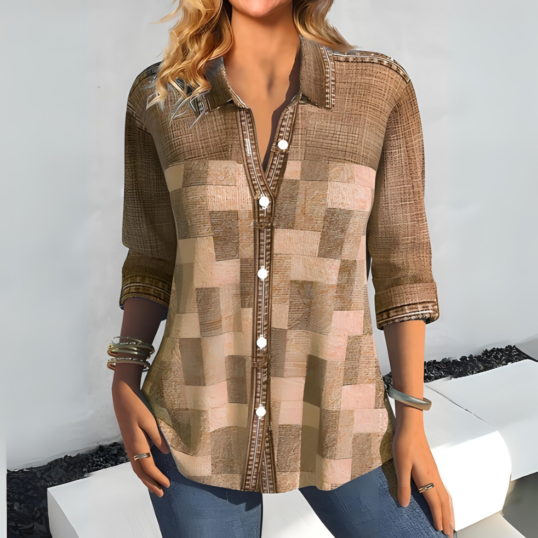 Kezia - Casual Checked Blouse for Women