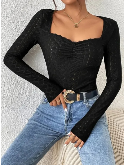Ivina - Embroidered Long Sleeve Top