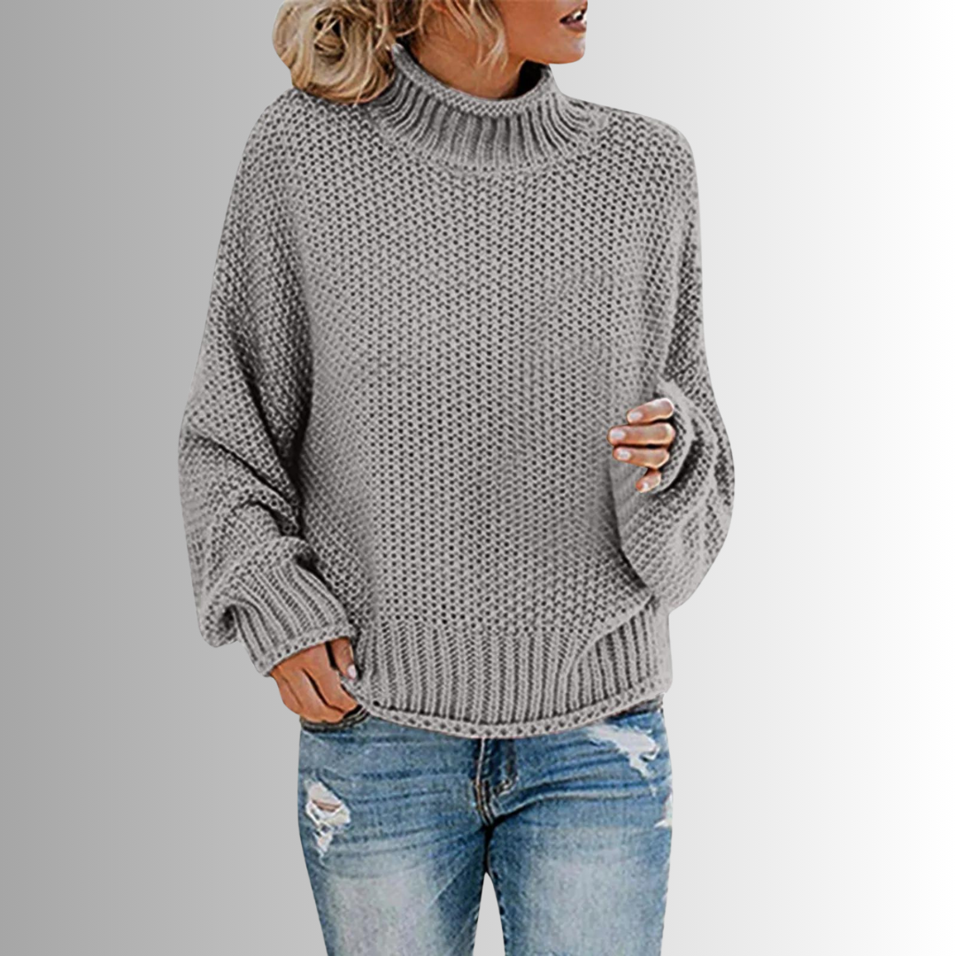 Verfijnd Design Damen Trui met Hoge Col