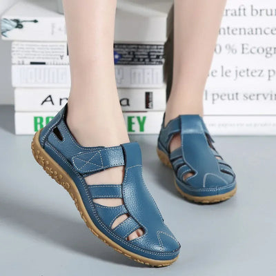 Vrouwen casual lederen zomersandalen