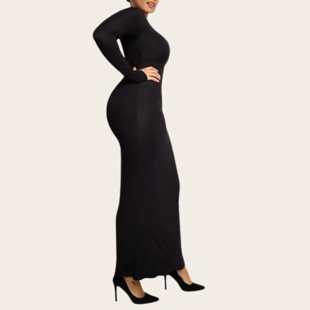 Sabina - Ultra Flattering  Shapewear Jurk met Lange Mouwen